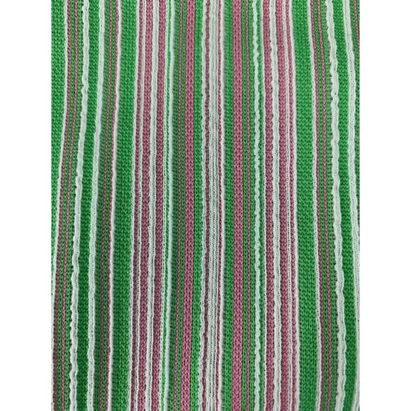 Vintage 1970s MOD Green Pink Pull On Bell Bottom Trouser Polyester Pants Sz S - Picture 7 of 7